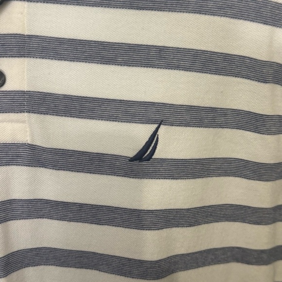 Nautica Blue and white Polo Shirt Classic Stripes - Picture 2 of 4
